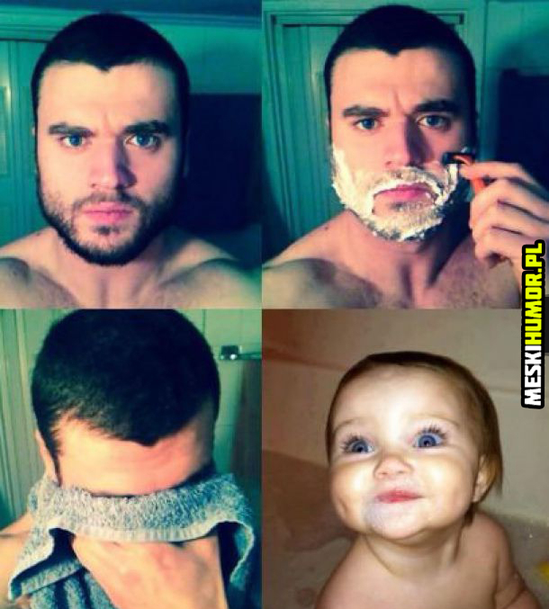 Broda przed i po goleniu Obrazki   