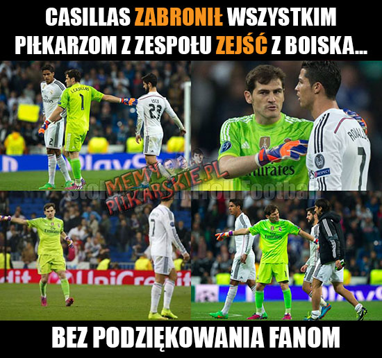 Casillas zabronił wszystkim piłkarzom z zespołu zejść z boiska... Obrazki   