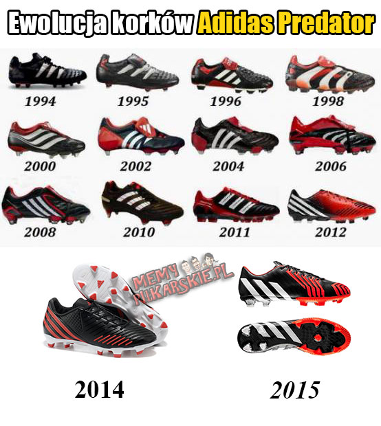 Ewolucja korków Adidas Predator Obrazki   