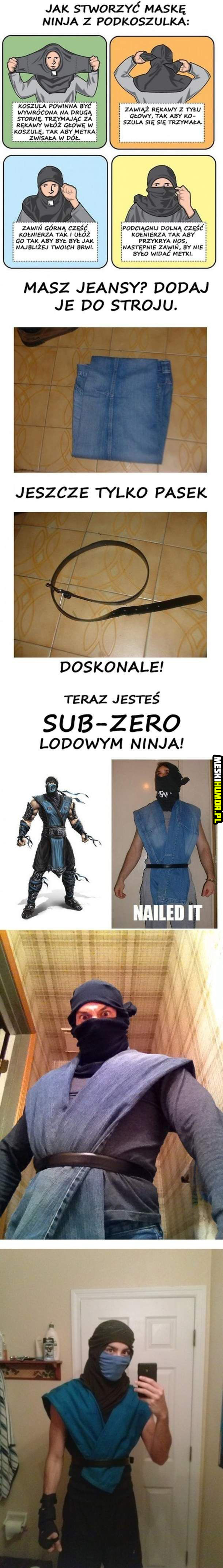 Jak stworzyć maskę ninja z podkoszulka? Obrazki   