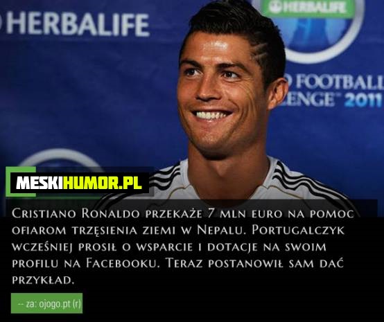 Ronaldo pomoże ofiarom trzęsienia ziemi Obrazki   