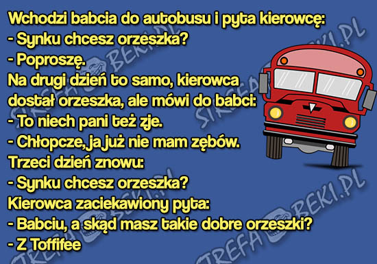 Babcia, autobus i orzeszek Obrazki   