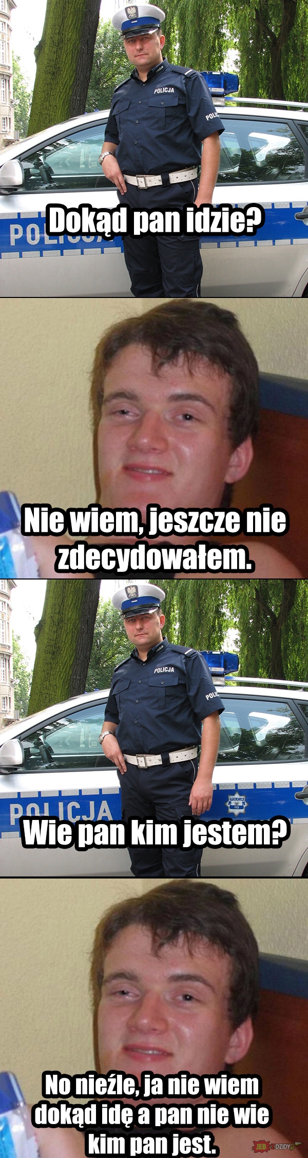 Zjarany Zbyszek kontra policjant Obrazki   