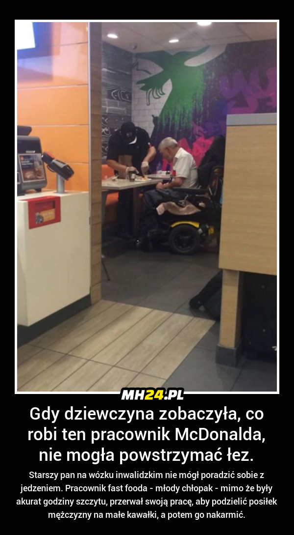 Piękne zachowanie pracwonika McDonalda Obrazki   