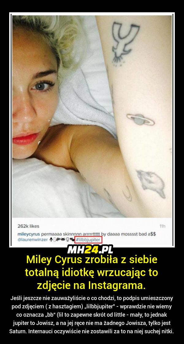 Miley Cyrus zrobiła z siebie totalną idiotkę... Obrazki   
