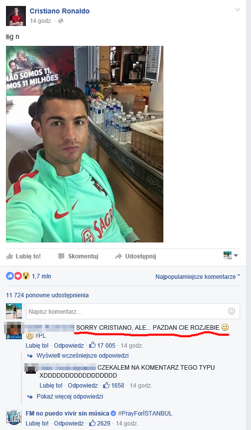 Polski komentarz pod zdjęciem Cristiano wygrywa wszystko! Sport   