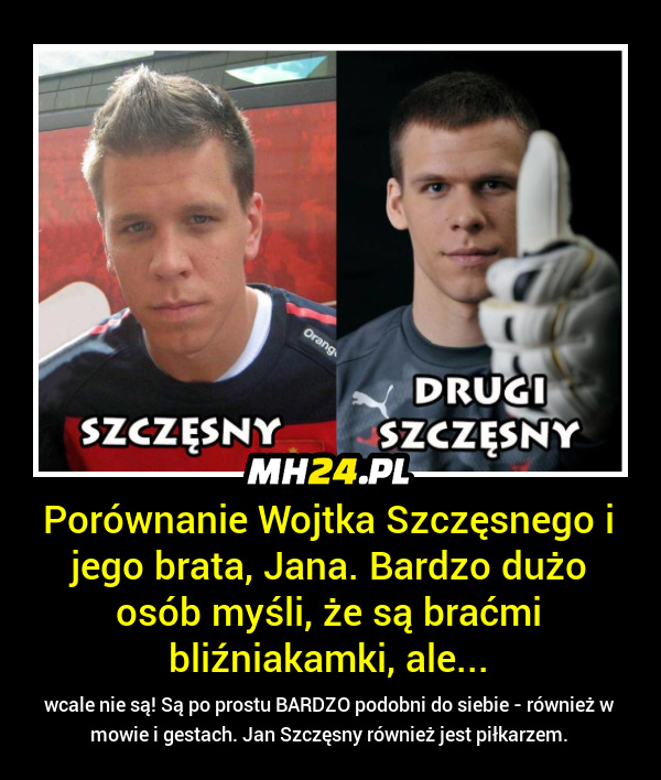 Porównanie Wojciecha Szczęsnego i jego brata Jana Sport   