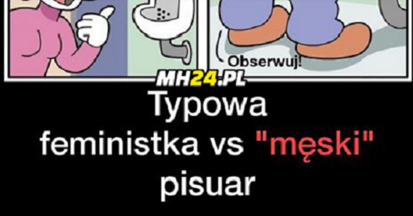 Typowa feministka vs męski pisuar Obrazki   