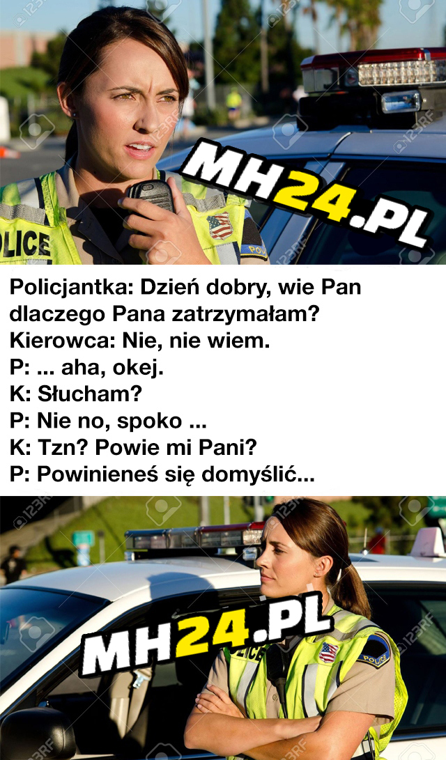 Zatrzymanie przez policjantkę z okresem Obrazki   