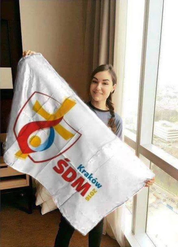 Sasha Grey z flagą Światowych Dni Młodzieży Obrazki   