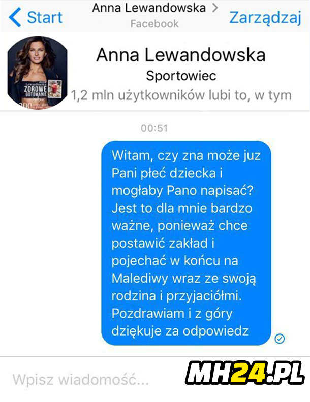 Wiadomość do Ani Lewandowskiej Obrazki   