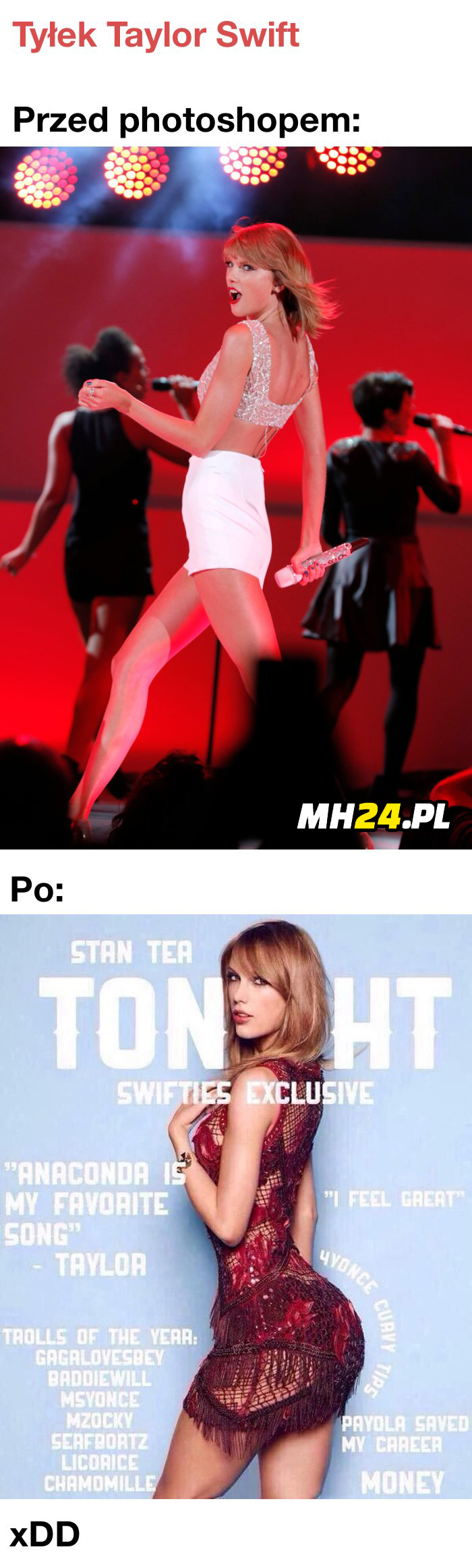 Taylor Swift przed i po photoshopie Obrazki   